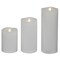 Northlight LED Flickering Flameless Wax Pillar Candles - 8" - White - Set of 3